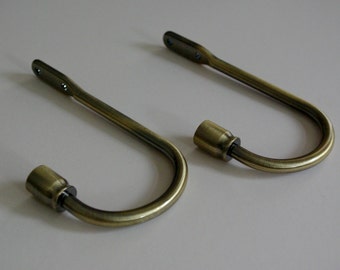 Antique Gold/Brass 'Classic' Metal Curtain Holdbacks – 150mm Tiebacks, Pullbacks, Drapery Holders, Curtain Ties (Pack of 2)
