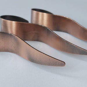 Antique Copper S-Shaped Cobra Curtain Hooks – Decorative Curved Metal Shower Curtain Hooks, Boho Minimalist Home Decor Ø35mm