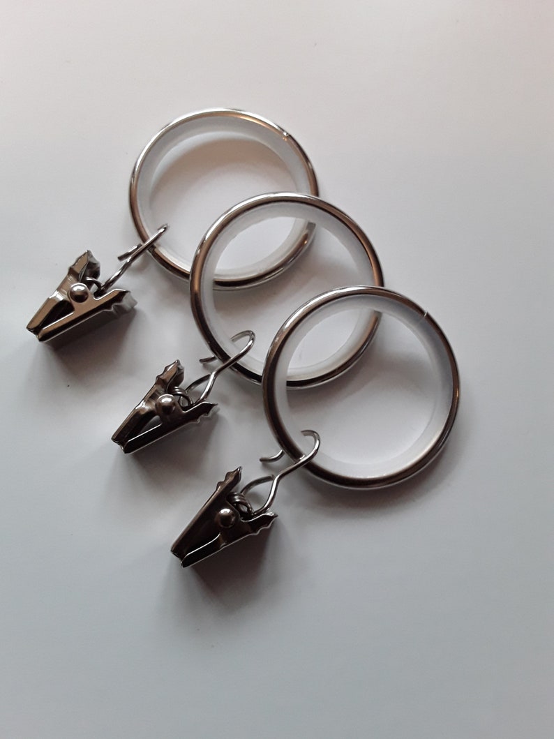 Silent Sliding Strong Metal Curtain Rings with Pincer Clips Etsy