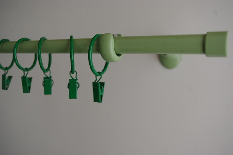 Green Curtain Rail Pole Set Single 180cm 16mm Etsy