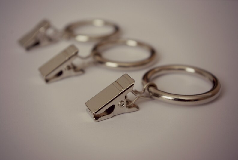 Silent Sliding Strong Metal Curtain Rings with Pincer Clips Etsy