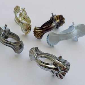Barras para cortinas CAFE, clips para cortinas antiguos, decoración rústica, clips para cortinas, oro brillante, oro vintage, cromo blanco, plata mate, Ø16 mm