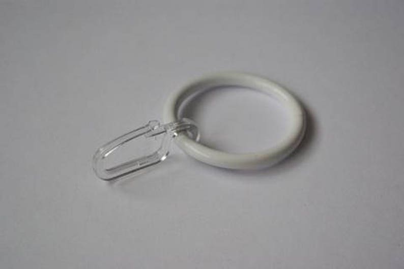 White Curtain Rings with Clips or Plastic Hooks Ø30mm or Ø40mm Etsy