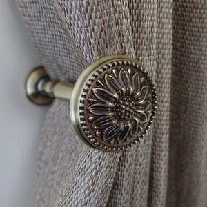 Prendedores de Cortina - Ganchos de Prendedor de Cortina Vintage com Detalhes Florais, Prendedores de Cortina de Metal, Prendedor de Cortina Vintage em Latão