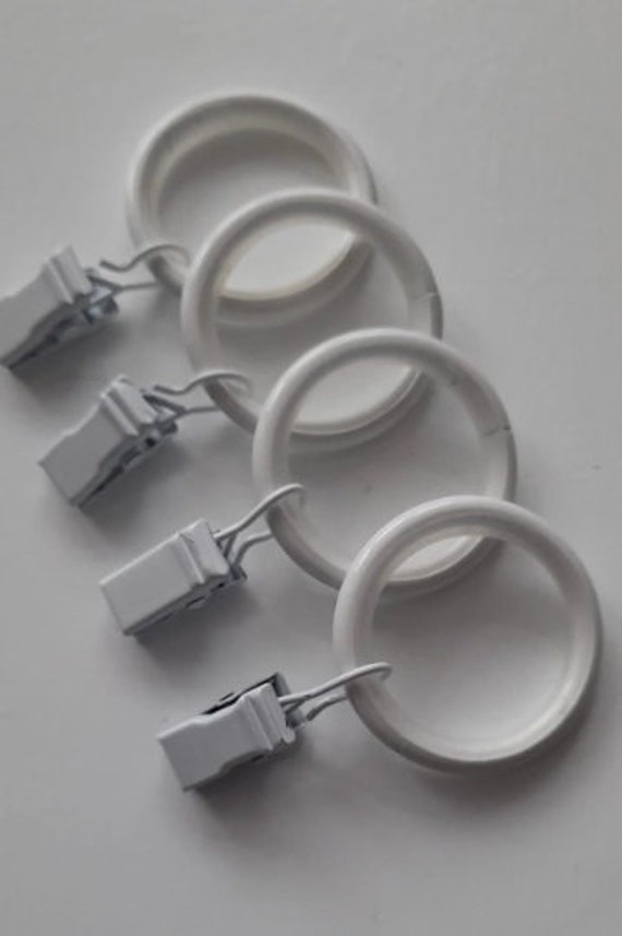 Amazon.com: 30 x Wooden White Curtain Drape Pole Rod Rings with Screw Eye  ID 45mm : Home & Kitchen