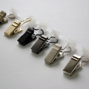 Curtain Track Rail Gliders Slides with Metal Crocodile Clips with Teeth, Motorhome Curtain Hooks, Caravan Curtain Tracks (Pack of 10)