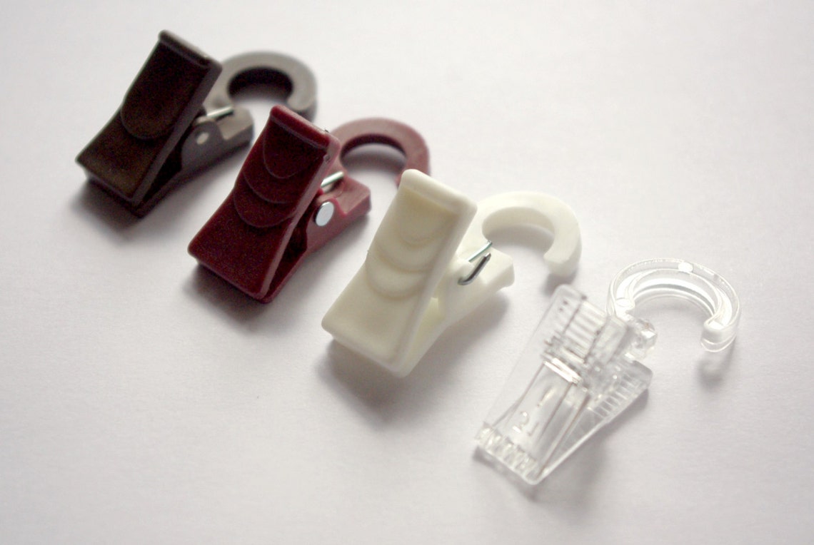 Plastic Curtain Clips with Hooks Ø10mm Pack of 10 Etsy