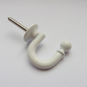 Mini Round Metal Curtain Wall Towel Hooks Coat Hanger Housewarming Gift New House Decor Cottage Core Decor White 30mm/35mm/45mm Pack of 2