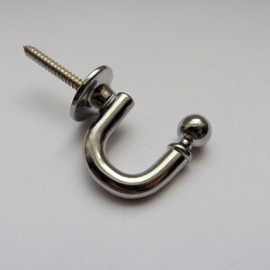 Mini Round Metal Curtain Wall Towel Hooks Coat Hanger Housewarming Gift New House Cottage Core Decor Shiny Silver 30mm/35mm/45mm Pack of 2