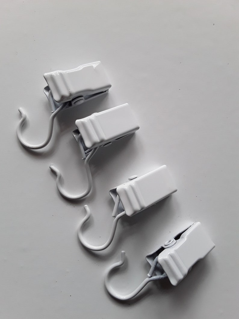 White Curtain Clips pack of 20 Etsy