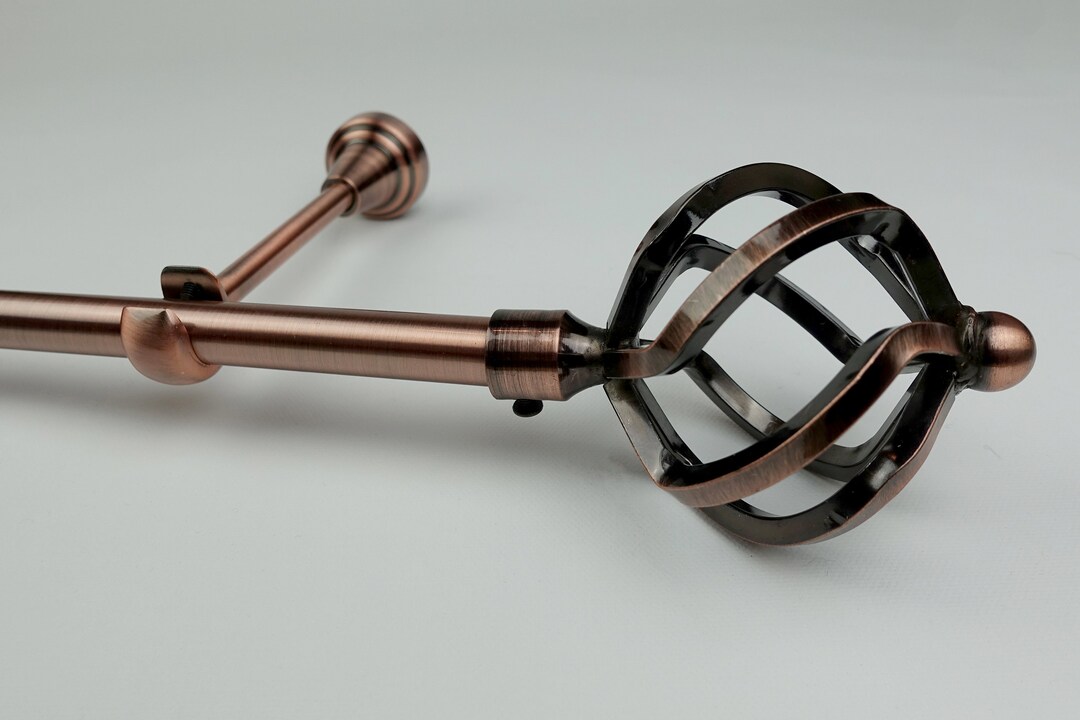 Copper Curtain Pole Set 'grande', Curtain Pole and Brackets, Eyelet