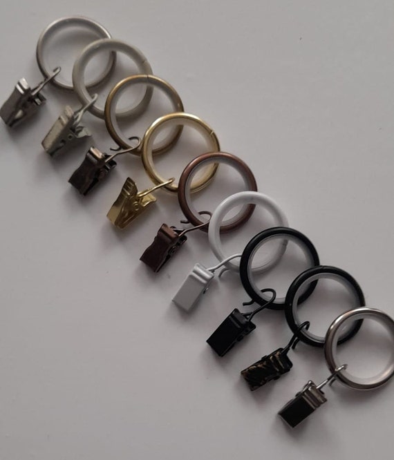 Anillos de cortina silenciosos con clips, ganchos de cortina de