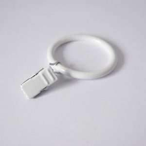 White Curtain Ring Clips, Motorhome Curtain Hooks, Caravan Curtain Hooks, Shower Curtain Rings, Ø30mm / Ø40mm (Pack of 10)