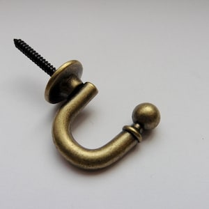 Mini Round Metal Curtain Wall Towel Hooks Coat Hanger - Bronze / Antique Gold 30mm/35mm/45mm (Pack of 2)