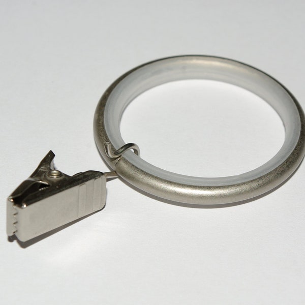 Silent Curtain Ring Clips - Antigue Silver  Ø 60mm (Pack of 10)