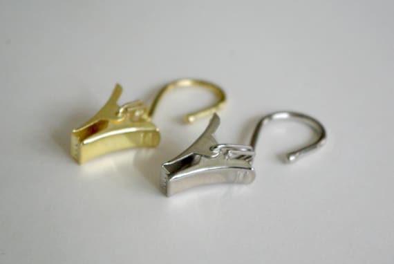 Shiny Gold/Silver Curtain Hook with Clip Ø16mm (Set of 10)