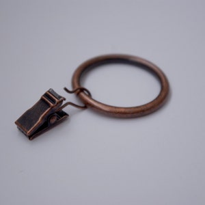 Antique Copper Curtain Ring Clips Housewarming Gift New House Curtain Clips French Style Room Clips European Clips Ø16mm Ø25mm Pack of 10