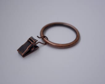 Antique Copper Curtain Ring Clips Housewarming Gift New House Curtain Clips French Style Room Clips European Clips Ø16mm Ø25mm Pack of 10
