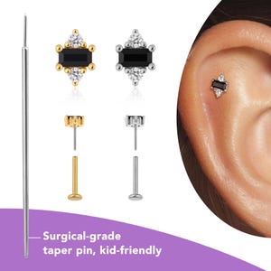 Titanium Stud Earrings Hypoallergenic, 18g Conch Helix Tragus Earring, Labret Jewelry 16g, Flat Back Earring 20g, Nap Earrings Gold