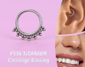 G23 Titanium Helix Hoop Earring: 16G Conch, Daith, Rook, Septum Ring