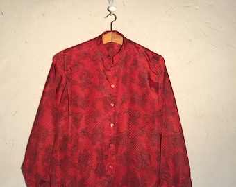 Red 1970's patterned Blouse