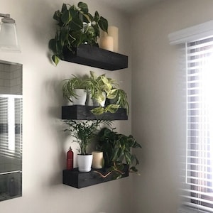 Floating Shelves, Floating Shelf, Black Floating Shelves, Wide Floating Shelves, Free Shipping image 2