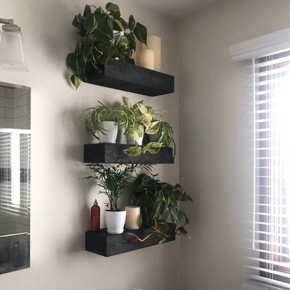 Floating Shelves, Floating Shelf, Black Floating Shelves, Wide