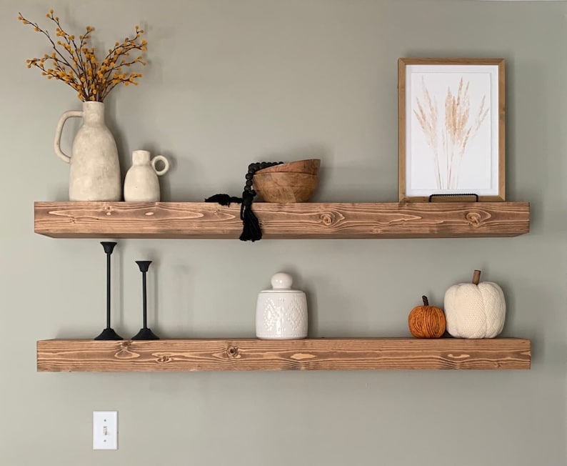 Floating shelves, 24 inch L, provincial color