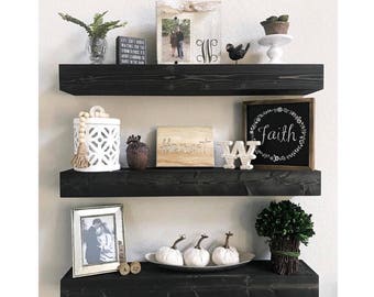 Floating Shelves, Floating Shelf, Black Floating Shelves, Wide Floating Shelves, Free Shipping