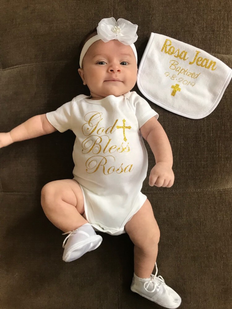 Baptism Baby Onesie Christening Onesie Baptism Bodysuit Etsy