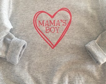 Mama's Boy Crew Sweatshirt, Mama's Girl Crew Sweatshirt, Mama's Boy Sweatshirt, Mama's Girl Sweatshirt, Heart Sweatshirt