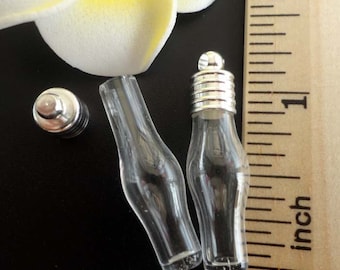 BOUTEILLE, 6MM Min flacons en verre avec bouchon cuivre plaqué argent, pendentifs flacon vide bouteille transparente, souhaitant la main bricolage verre flacons charmes
