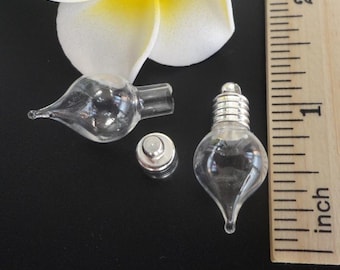 LARME de 6 MM, petit flacon en verre avec bouchon cuivre plaqué argent, verre clair vide bouteille, souhaitant la main bricolage verre flacons charme, flacon de colle