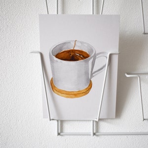 Cartolina illustrata "La mia tazza di tè" - Basic / 1 carta / cartolina fatta a mano / carta riciclata / illustrazione tazza di tè / tazza bianca / acquerello