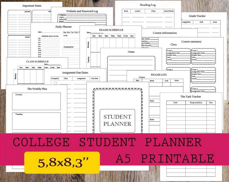 Faculty Scholar Planner Printable 2019, Scholar Planner A5 Printable, Research Planner, Filofax A5 Planner Web pages, Prompt Obtain image about Printable Homework Planner for College Students identified as Higher education Scholar Planner Printable 2019, University student Planner A5 Printable, Research Planner, Filofax A5 Planner Internet pages, Instantaneous Obtain