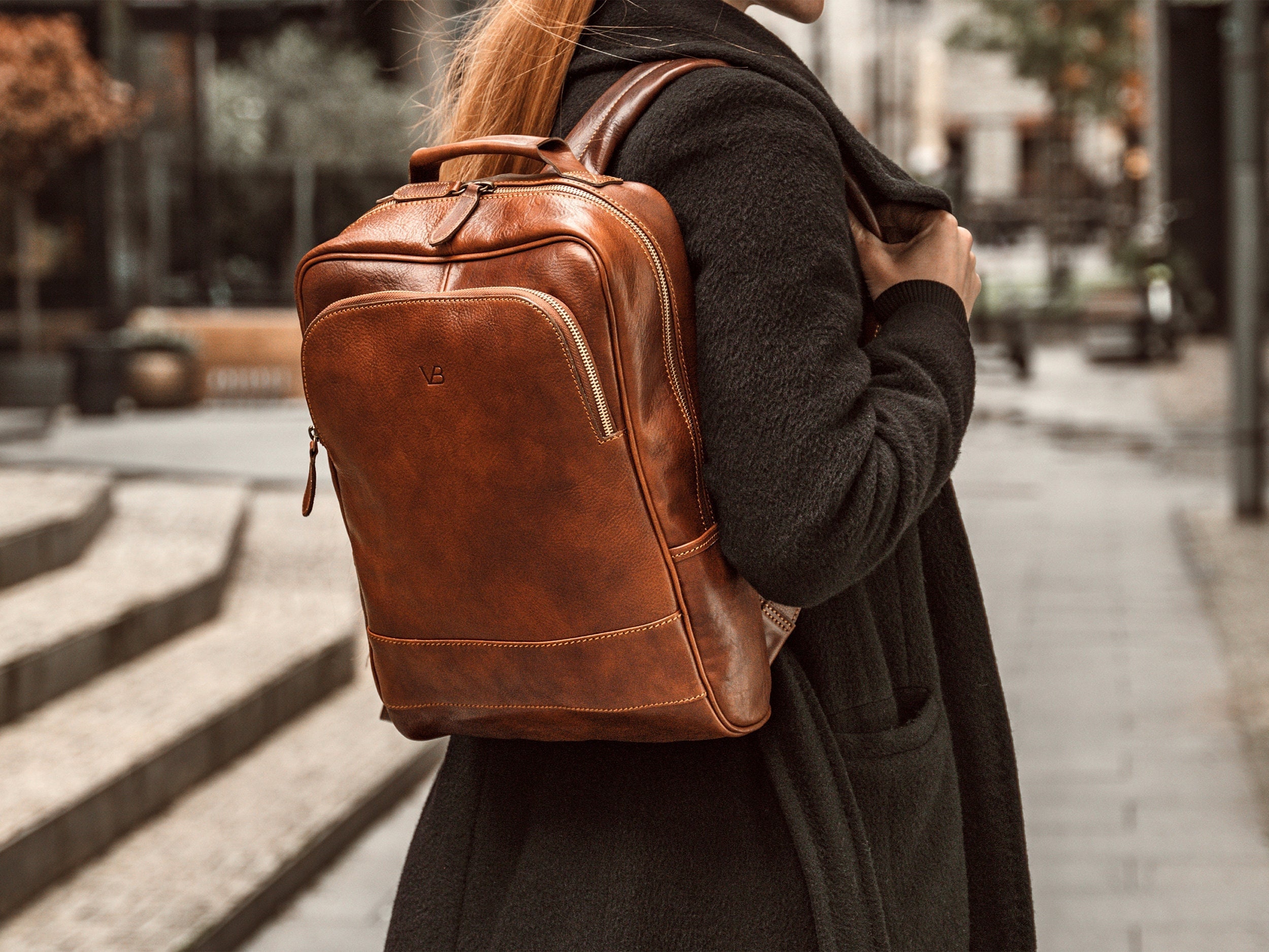 Mochila/mochila cuero para bolso escolar vintage - Etsy