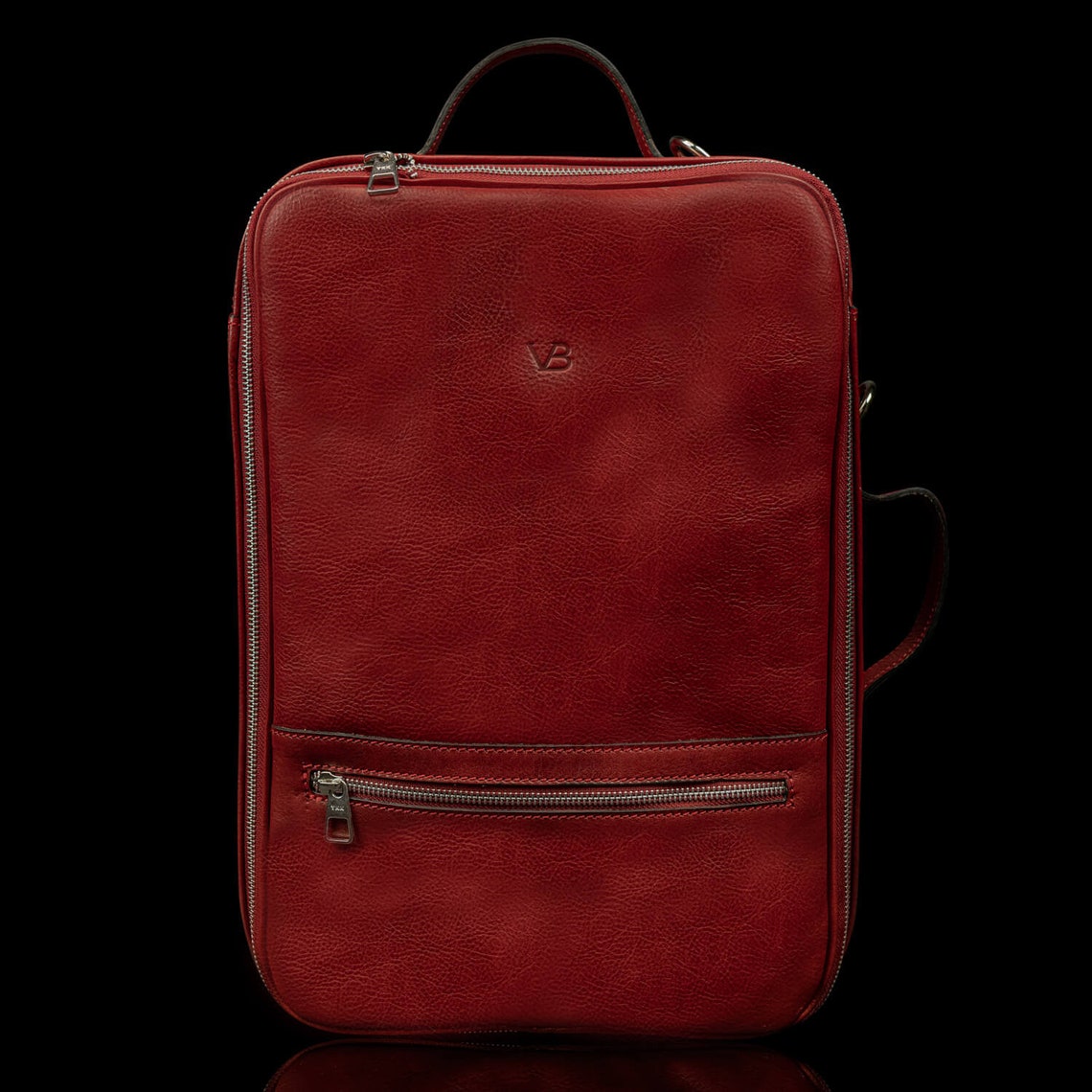 Leather Backpack Women Leather Briefcase Men Convertible Etsy