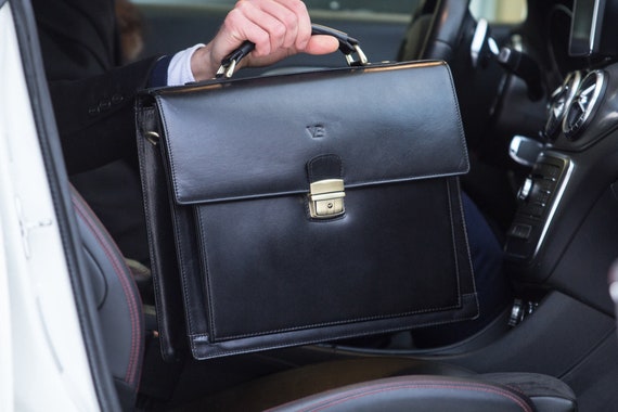 Leather Briefcase Men Leather Brown 