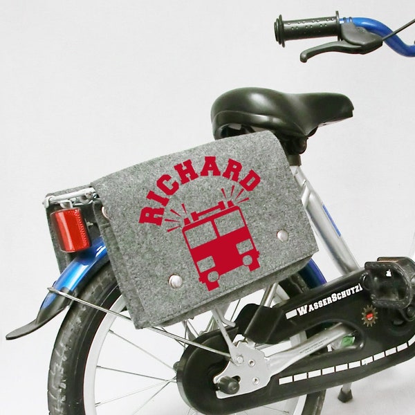 Sacoche de vélo pour enfants avec nom et motif au choix