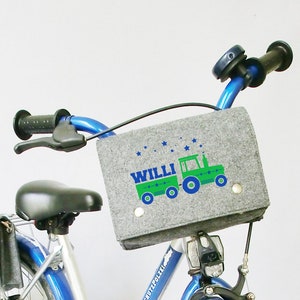 Handlebar bag for children's bike bicycle basket with name or desired motif image 1