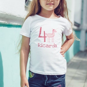 T-shirt ABC pour enfants 100 animaux avec motif et nom souhaités pour votre anniversaire