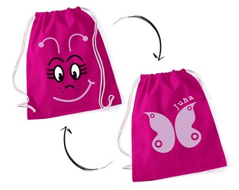 Sac de maternelle sac à dos pour enfants papillon personnalisable avec nom