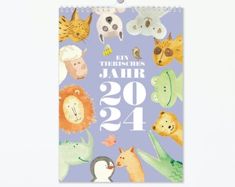 Animal Wall Calendar 2024 Sizes A4 and A3