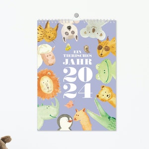 Animal Wall Calendar 2024 Sizes A4 and A3