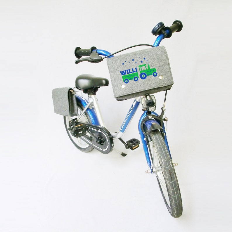 Handlebar bag for children's bike bicycle basket with name or desired motif image 1