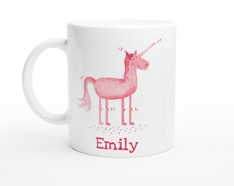 Unicorn cup with name ceramic children's cup unicorn and other animals