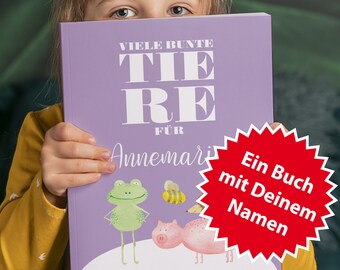 Personalisiert – Viele bunte Tiere – mit Name