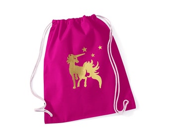 Kindergarten bag unicorn with name