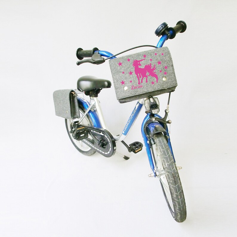 Handlebar bag bicycle bag unicorn with name and individual motif image 1