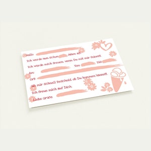 10 Einladungskarten Kinder A6 10,5 14,8 cm in Rosa Einhorn Libelle Schmetterling Pinguin Papagei Clownfisch Bild 7